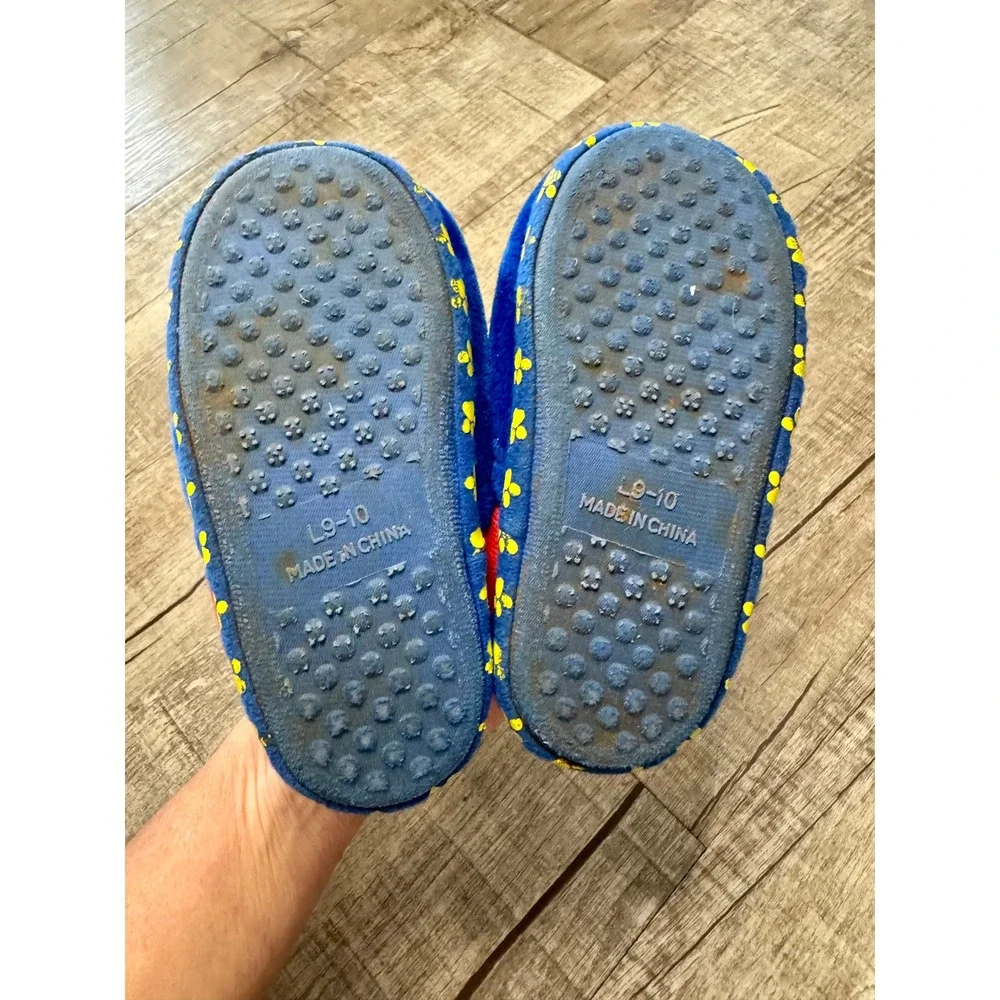 Paw Patrol Kids Marshall Chase Plush Slippers Blue Red Size 9-10